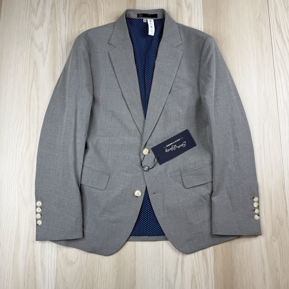 State & Liberty Sport Coat Blazer Stretch Performance Men 38S Custom Gray NWT
